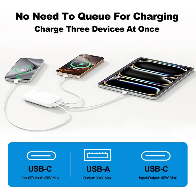 Marathon P10S solid-state battery power bank 10000mAh built-in 40W fast charging portable power bank