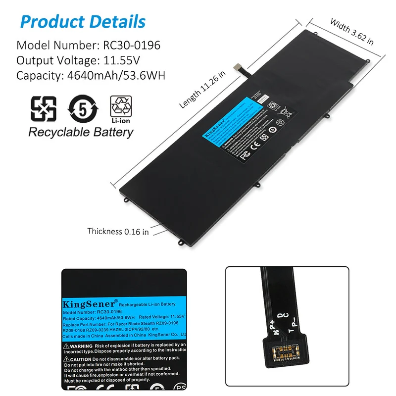 RC30-0196 Replacement Battery FOR Razer Blade Stealth RZ09-0168 RZ09-01682E22