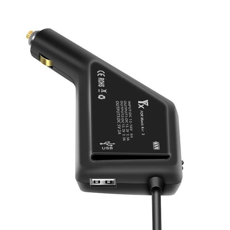 Car Charger for DJI Mavic Air 2S – Dual-Battery & Controller Fast Charger