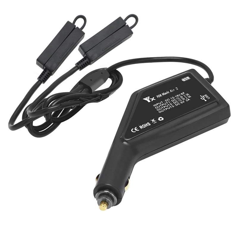 Car Charger for DJI Mavic Air 2S – Dual-Battery & Controller Fast Charger