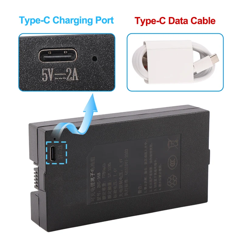ZNS-36B 7500mAh Replacement Battery For Smart Door Lock C+C- 0 P-P+