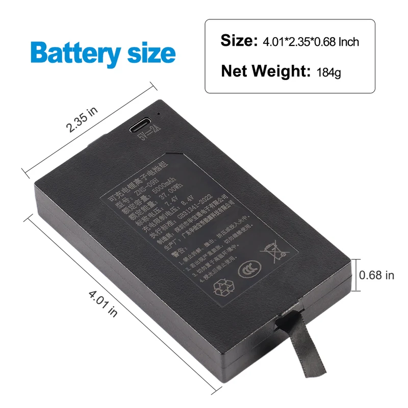 ZNS-09H 5000mAh Replacement Battery For Smart Door Lock