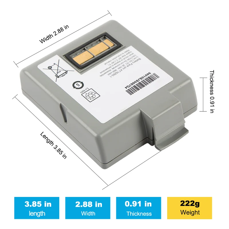 AT16293-1 CT17102-2 Replacement Battery For Zebra RW420 Ql420 plus Mobile Printer