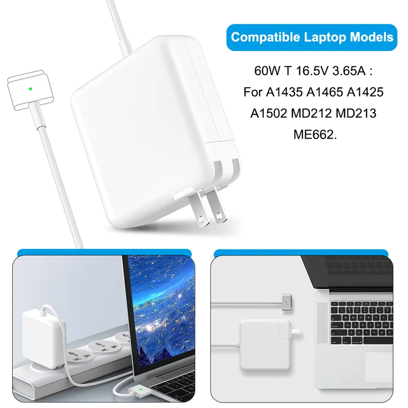 MacBook Pro Charger - 60W T-Tip Magnetic Charger Power Adapter