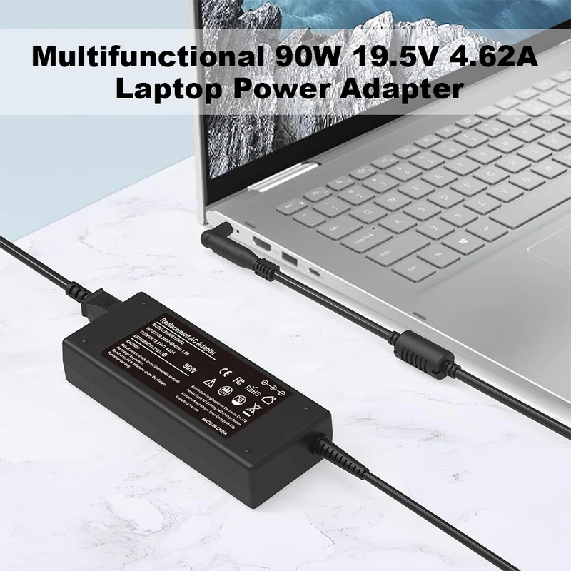 90W 19.5V 4.62A Universal AC Adapter Laptop Charger Compatible with Dell HP Acer Asus Lenovo Notebook
