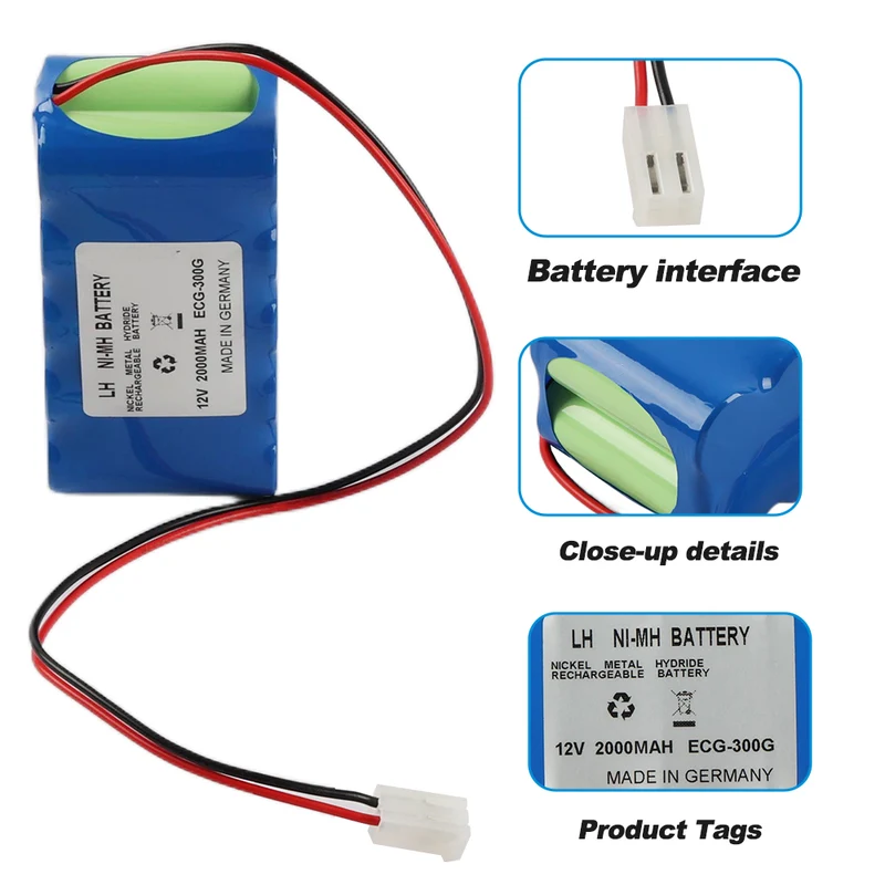 Replacement Battery For Biocare ECG-300G ECG-101A ECG-101G ECG Battery
