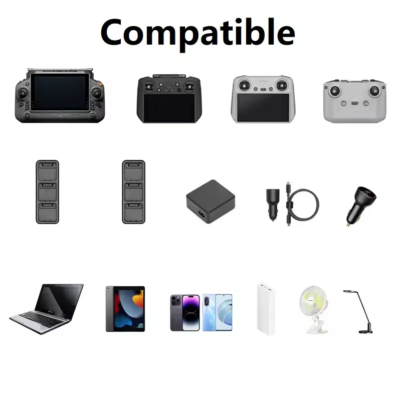 LKTOP 200W 3-Channel Fast Charger Hub for DJI Mavic 3 Series - PD100W Type-C Charger with 20000mAh Power Bank Function