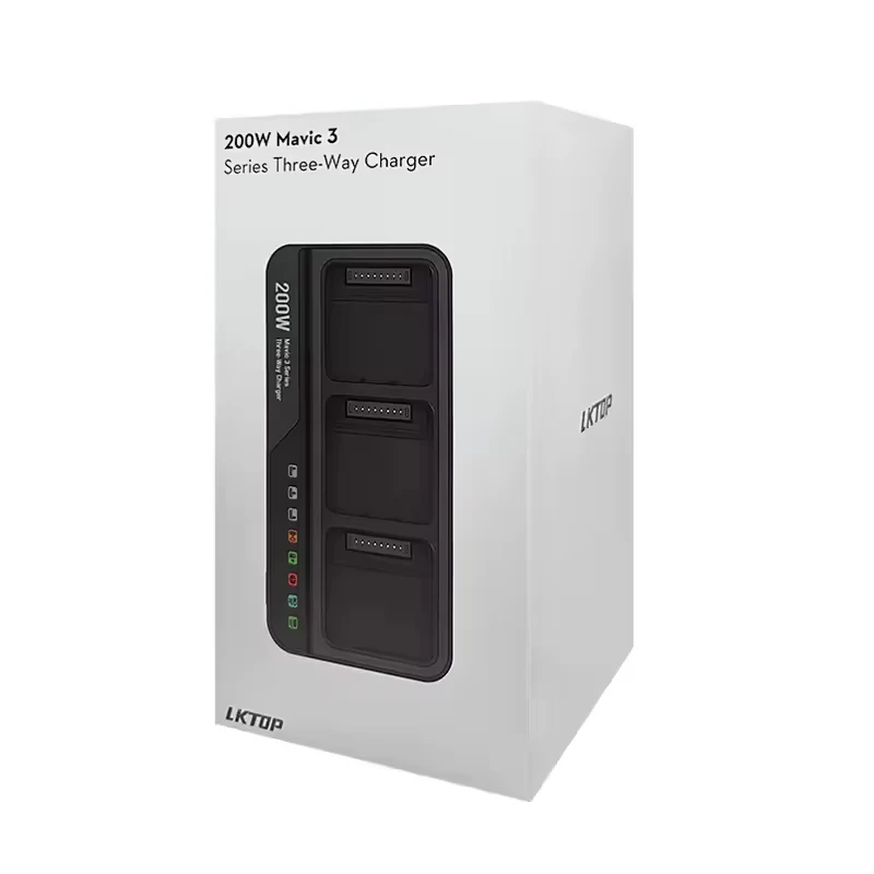 LKTOP 200W 3-Channel Fast Charger Hub for DJI Mavic 3 Series - PD100W Type-C Charger with 20000mAh Power Bank Function