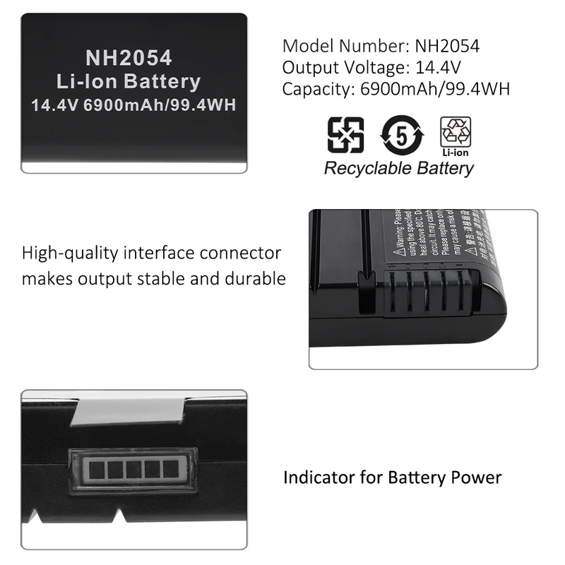 Replacement Battery NH2054 for Sound Devices Mixpre 10T lI 833 6900mAh