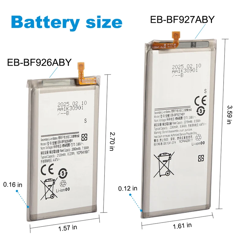 EB-BF926ABY EB-BF927ABY Replacement Battery For Galaxy Z Fold 3 5G F926U