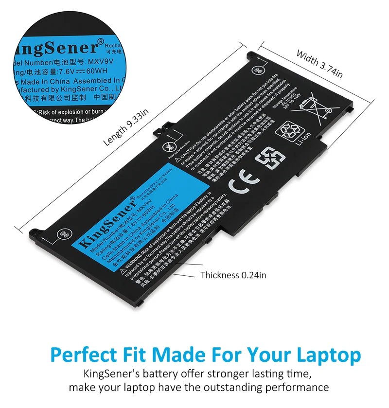 MXV9V Laptop Battery for Dell Latitude 5300 5310 7300 7400 E5300 E5310 E7300 E7400 | EU Stock