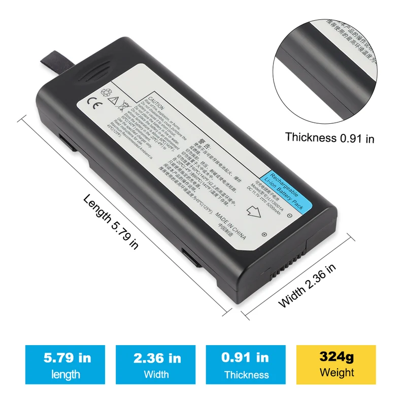 LI13I001A Replacement Battery For MINDRAY ECG Monitor IPM8 IPM10 IPM12