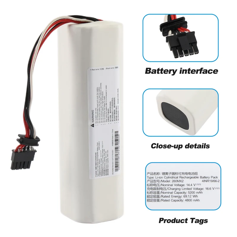 260MX2 Rechargeable Battery For Xiaomi Mijia Vacuum Cleaner Pro 2 (MJSTS1)