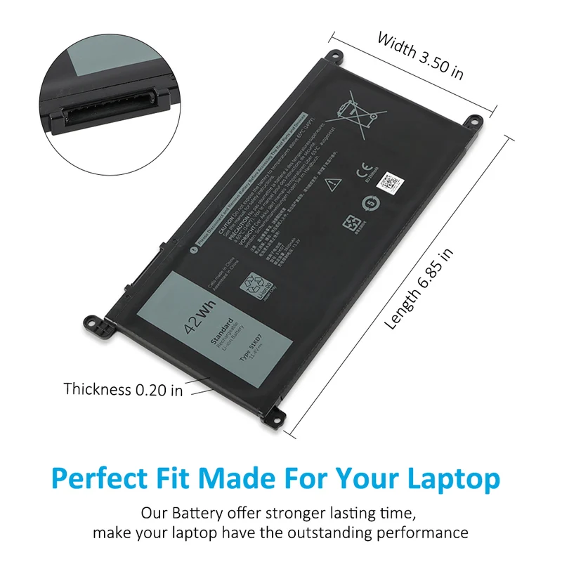 51KD7 Replacement Battery For Dell Chromebook 11 3100 3180 3189 5190