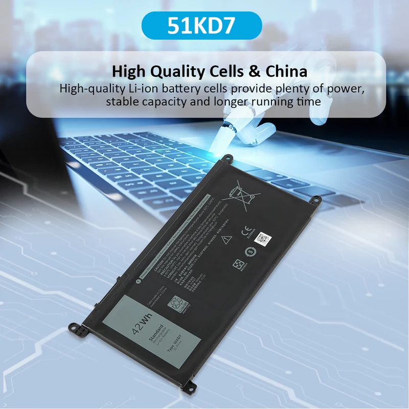 51KD7 Replacement Battery For Dell Chromebook 11 3100 3180 3189 5190