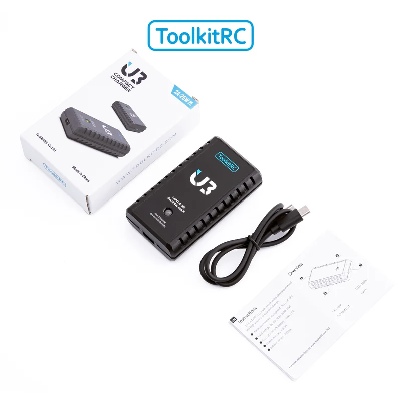 ToolkitRC Chargeur U3 Lipo 2-3S 2A USB-C TK13400