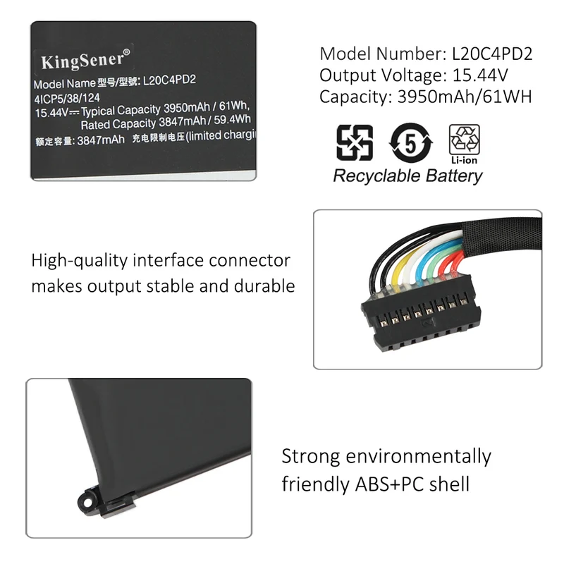 L20C4PD2 Replacement battery For Lenovo ThinkBook 14p G2 ACH