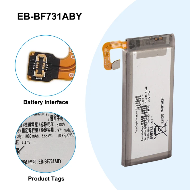 EB-BF732ABY Replacement Battery for Samsung Galaxy Z Flip 5 5G SM-F731B (Main Battery)
