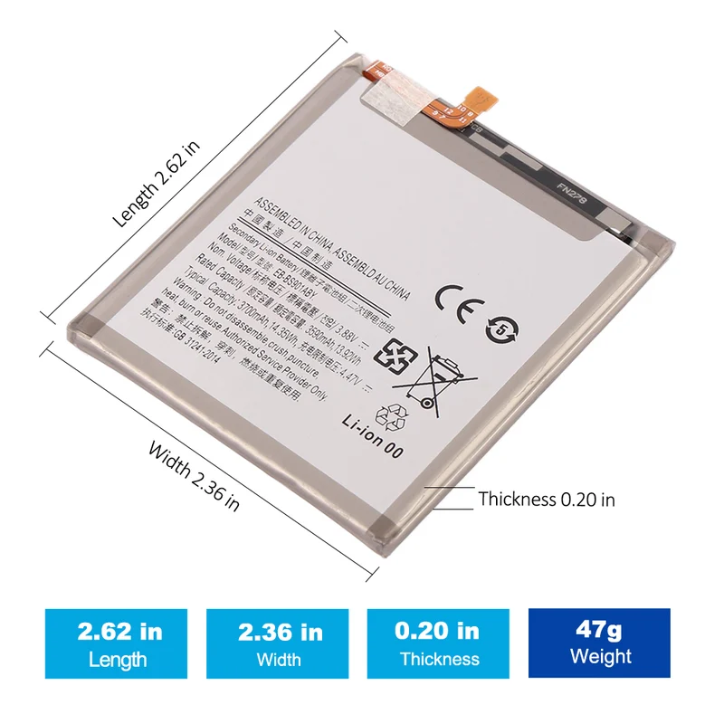 EB-BS901ABY Replacement Battery for Samsung Galaxy S22 5G S901B