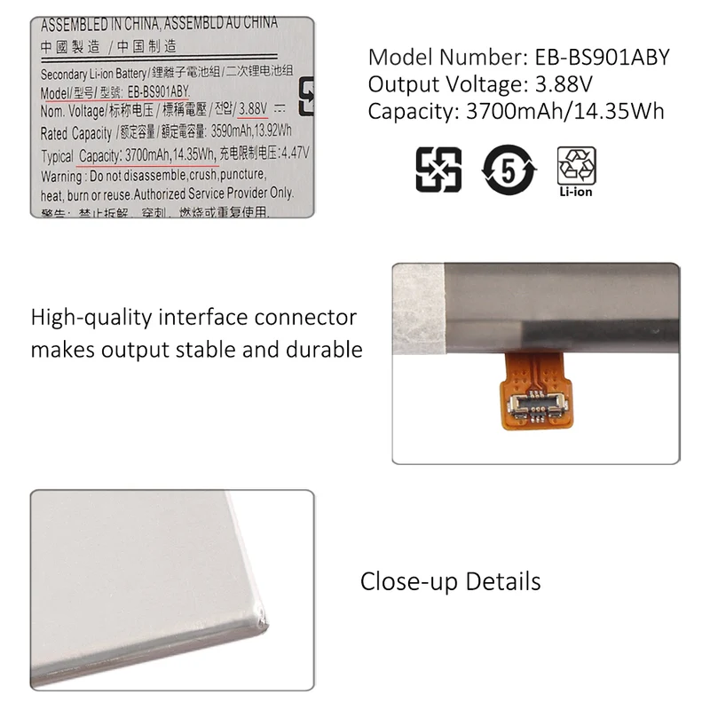 EB-BS901ABY Replacement Battery for Samsung Galaxy S22 5G S901B