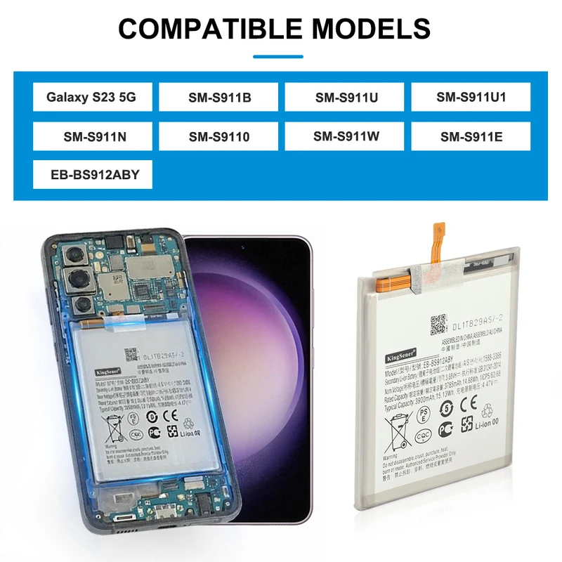 EB-BS912ABY Replacement Battery for Samsung Galaxy S23 5G SM-S911B