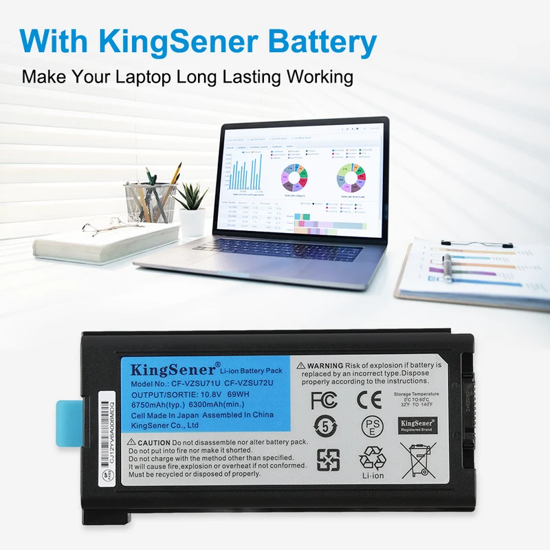 CF-VZSU71U Replacement Battery for Panasonic Toughbook CF-30 CF-31 CF-53 — 10.8V 69Wh