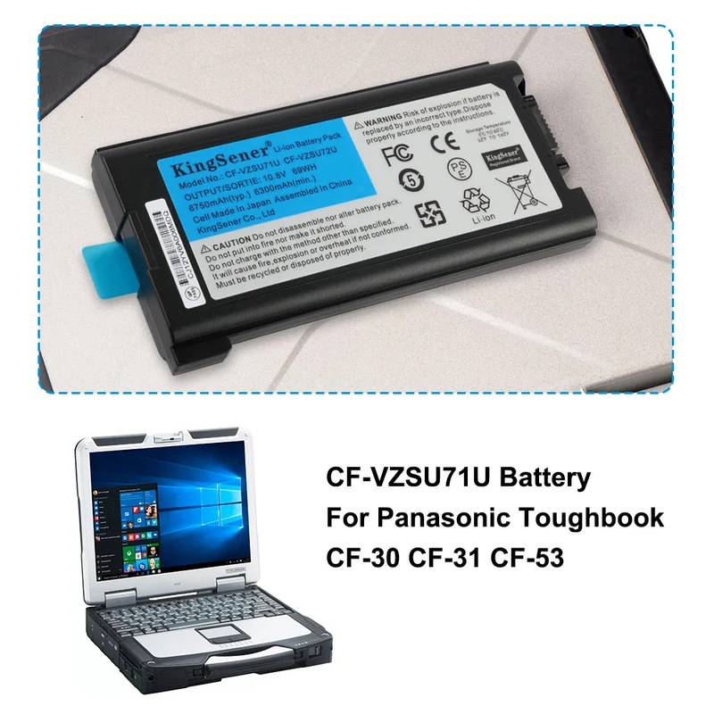 CF-VZSU71U Replacement Battery for Panasonic Toughbook CF-30 CF-31 CF-53 — 10.8V 69Wh
