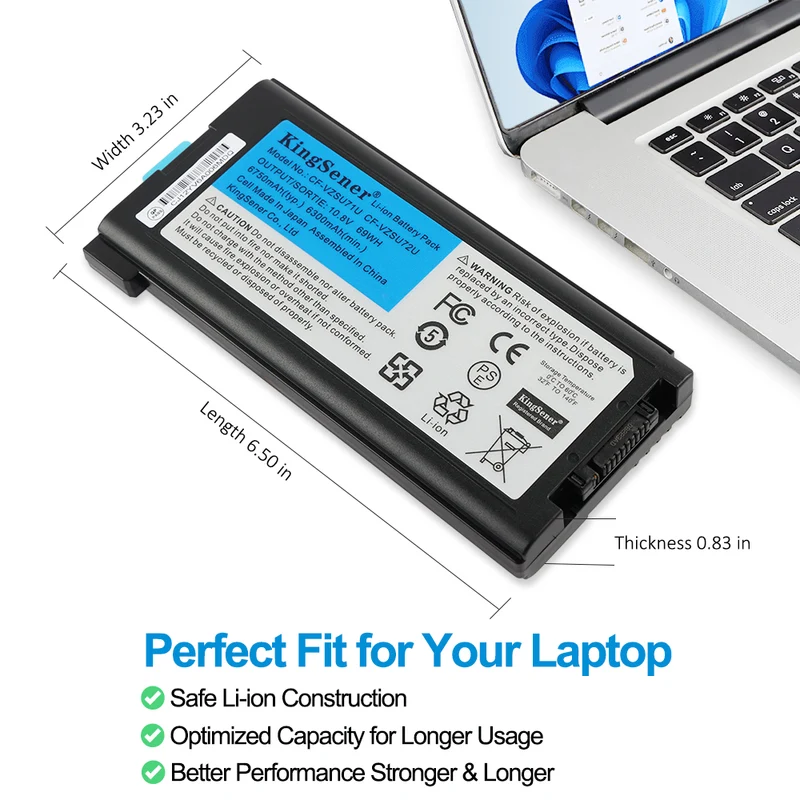 CF-VZSU71U Replacement Battery for Panasonic Toughbook CF-30 CF-31 CF-53 — 10.8V 69Wh