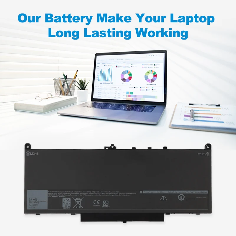 J60J5 Battery For Dell Latitude E7270 E7470 MC34Y WYWJ2 GG4FM 451-BBSY 451-BBSX