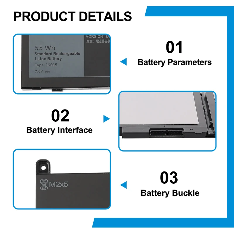 J60J5 Battery For Dell Latitude E7270 E7470 MC34Y WYWJ2 GG4FM 451-BBSY 451-BBSX