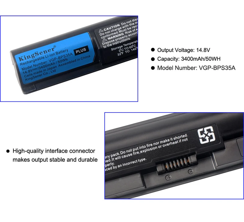 VGP-BPS35A Laptop Battery For Sony BPS35 VGP-BPS35 For VAIO Fit 14E VAIO Fit 15E Series | EU Stock