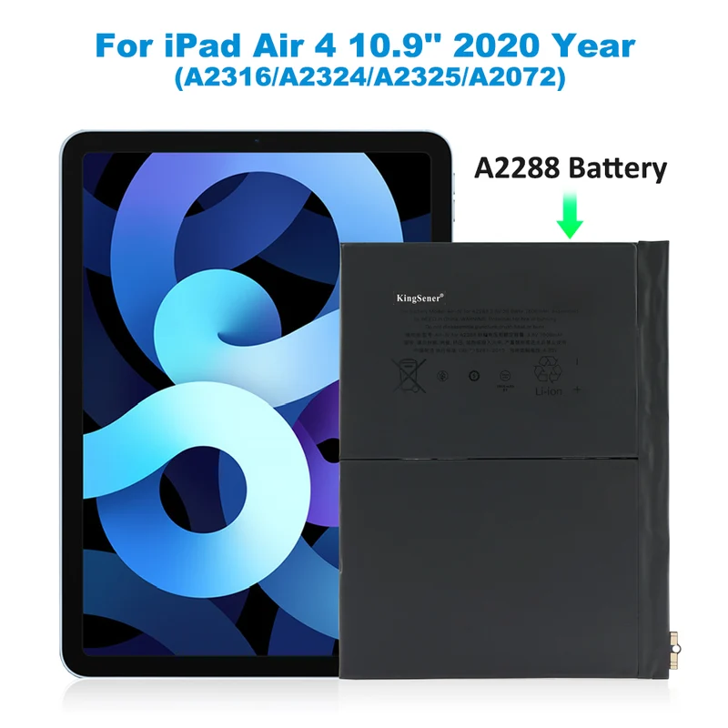 A2288 Battery for iPad Air 4 A2316 A2324 7606mAh 3.8V