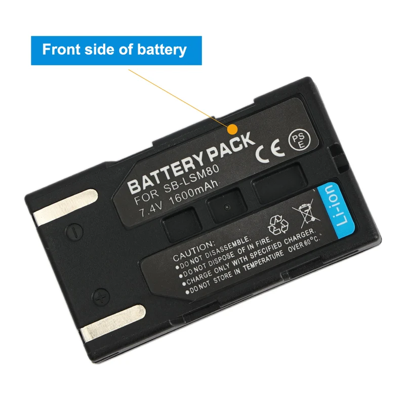 SB-LSM80 Replacement Camera Battery For Samsung SC-D263 D351 D353 D362 D363 D364 D365