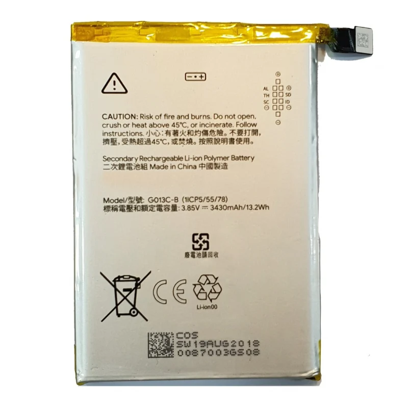 G013C-B Replacement Battery For Google Pixel 3XL