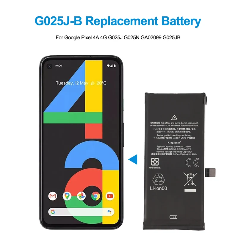 G025J-B Replacement Battery For Google Pixel 4A