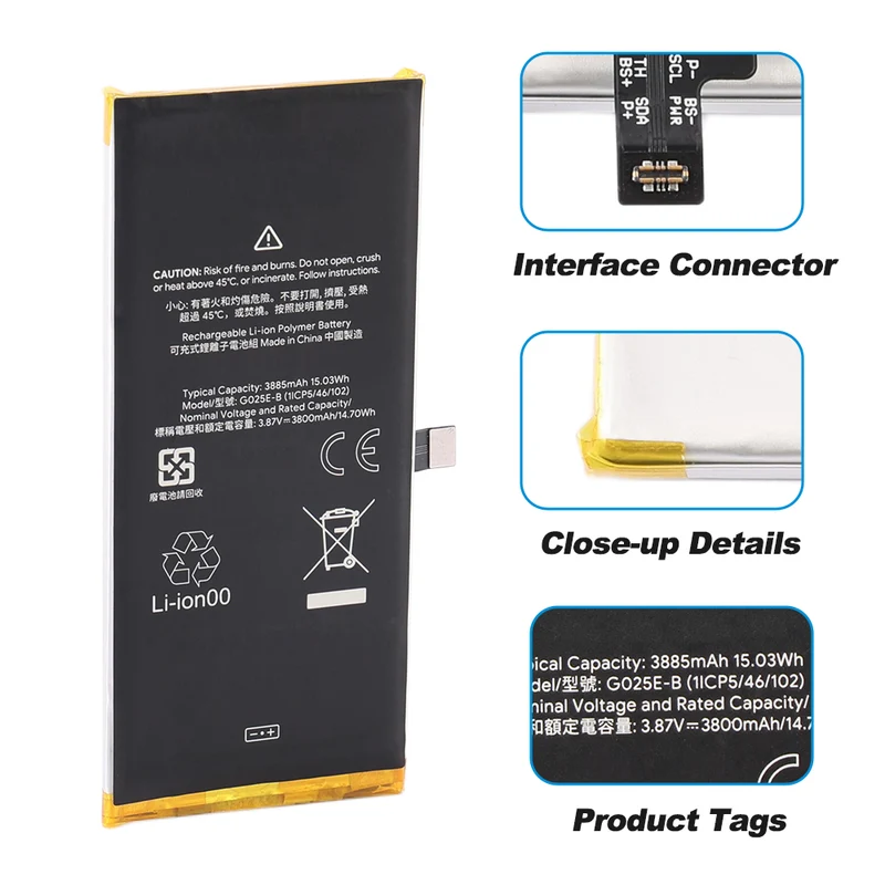 G025E-B Replacement Battery For Google Pixel 4A 5G