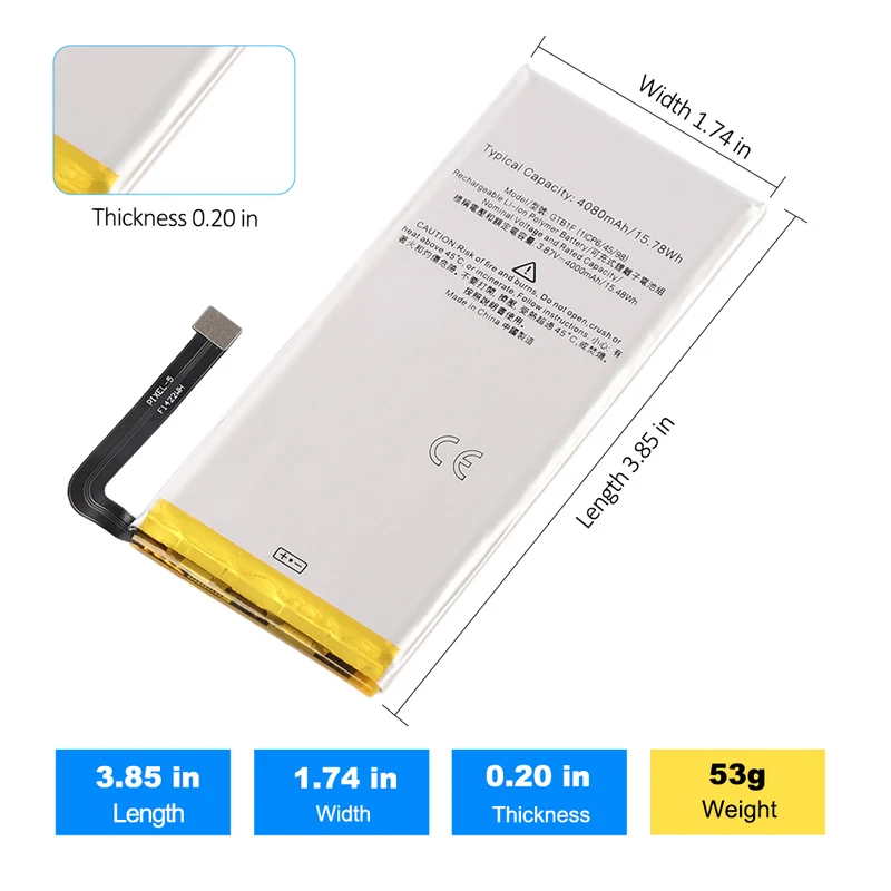 GTB1F Replacement Battery For Google Pixel 5