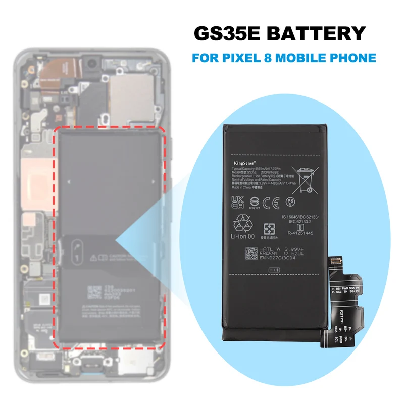 GS35E Replacement Battery For Google Pixel 8