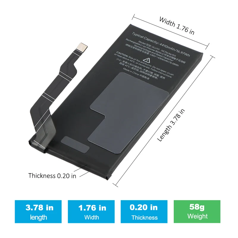 GLU7G Replacement Battery For Google Pixel 6A GX7AS GB62Z G1AZG