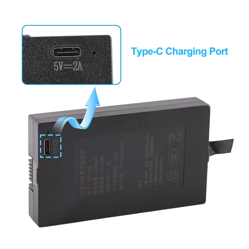 Replacement Battery C+ C- 0 P- P+ 5000mAh For Smart Door Lock ZNS-09B