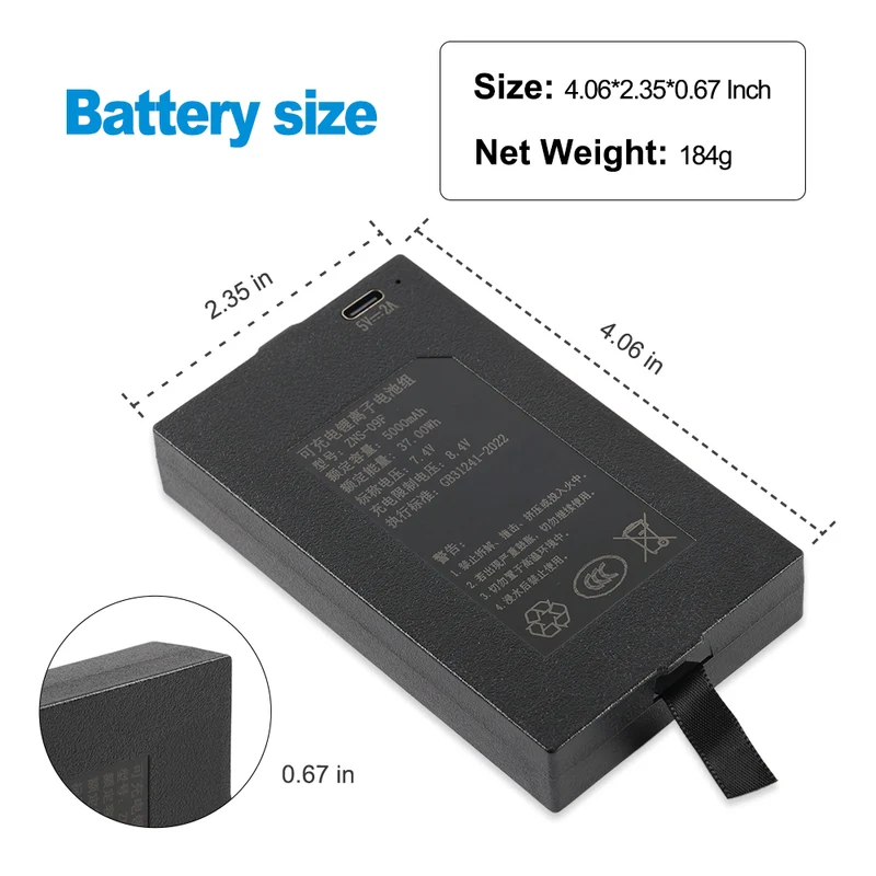 ZNS-09F 5000mAh Replacement Battery For Smart Door Lock
