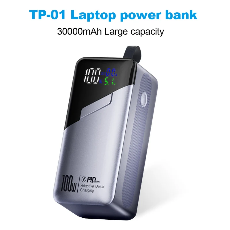 20000mAh Portable Laptop Power Bank PD100W High Power Super Fast Charging Built-in Data Cable
