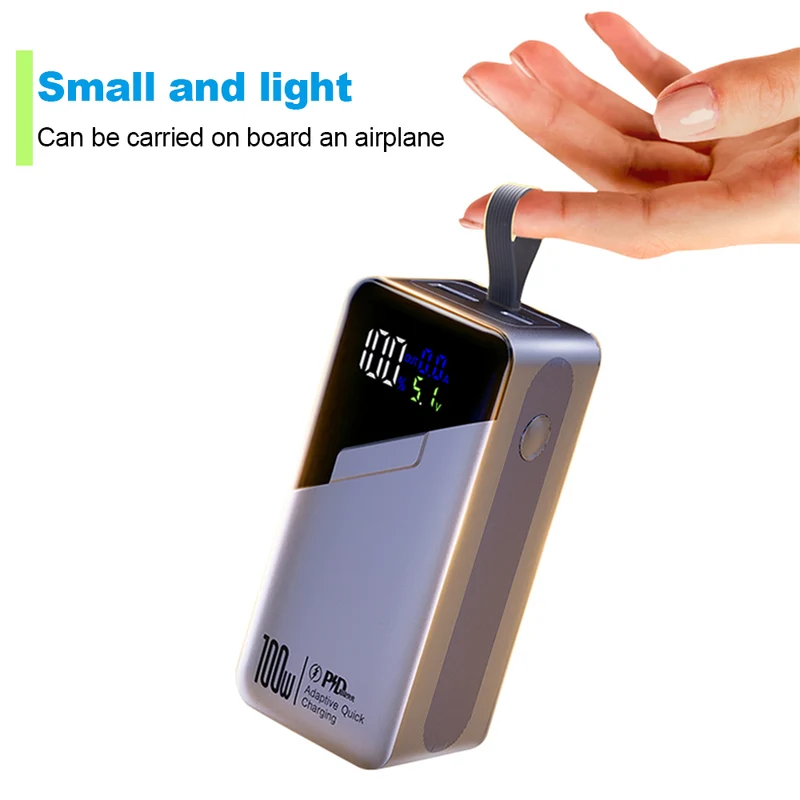 20000mAh Portable Laptop Power Bank PD100W High Power Super Fast Charging Built-in Data Cable