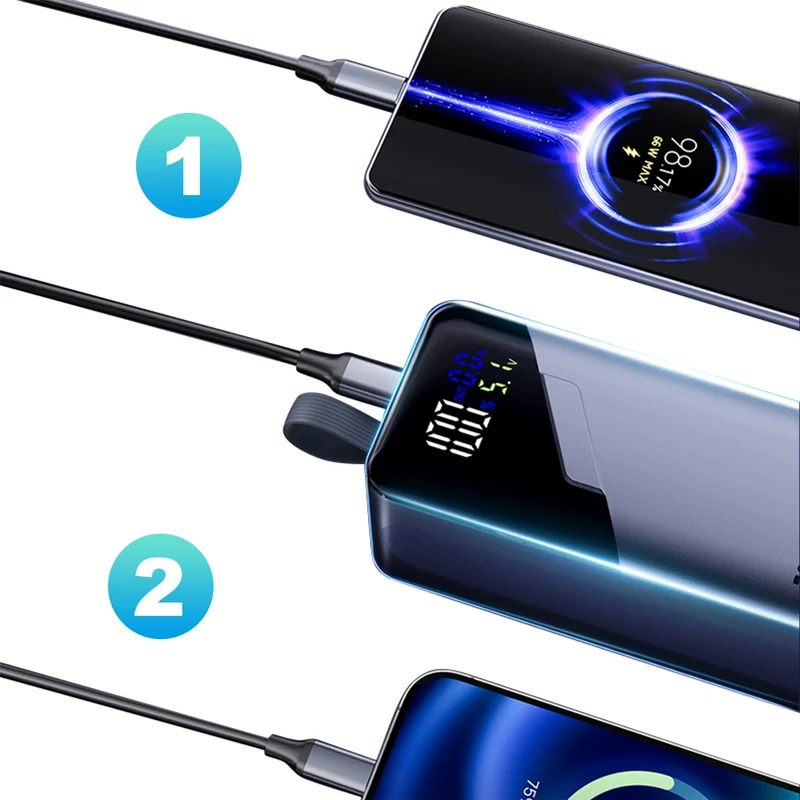 20000mAh Portable Laptop Power Bank PD100W High Power Super Fast Charging Built-in Data Cable