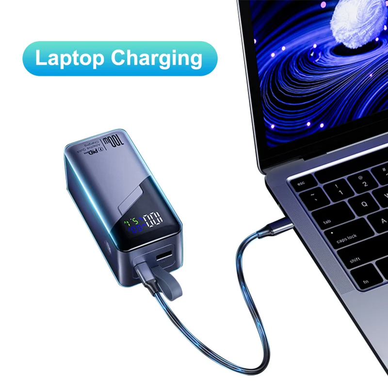 20000mAh Portable Laptop Power Bank PD100W High Power Super Fast Charging Built-in Data Cable