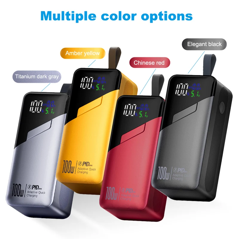 20000mAh Portable Laptop Power Bank PD100W High Power Super Fast Charging Built-in Data Cable