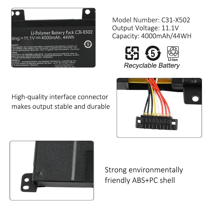 C31-X502 Laptop Battery For ASUS VivoBook X502 X502c