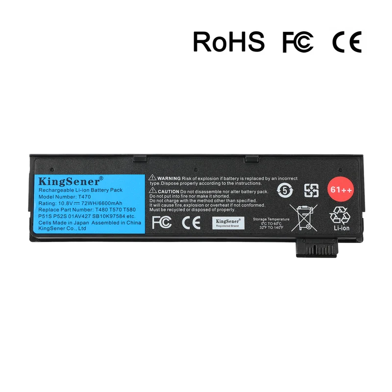 T470 61++ Battery for Lenovo ThinkPad T470 T480 T570 T580 — 72Wh US Stock
