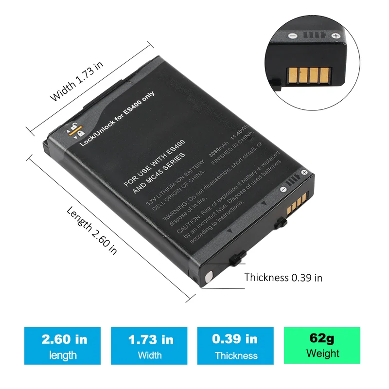 Replacement Battery For Symbol Motorola ES400 MC45 Coletor de dados Series