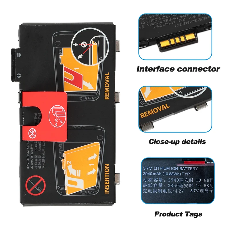 82-164807-01 Replacement Battery For Symbol Zebra MC36 TC55 Scanne